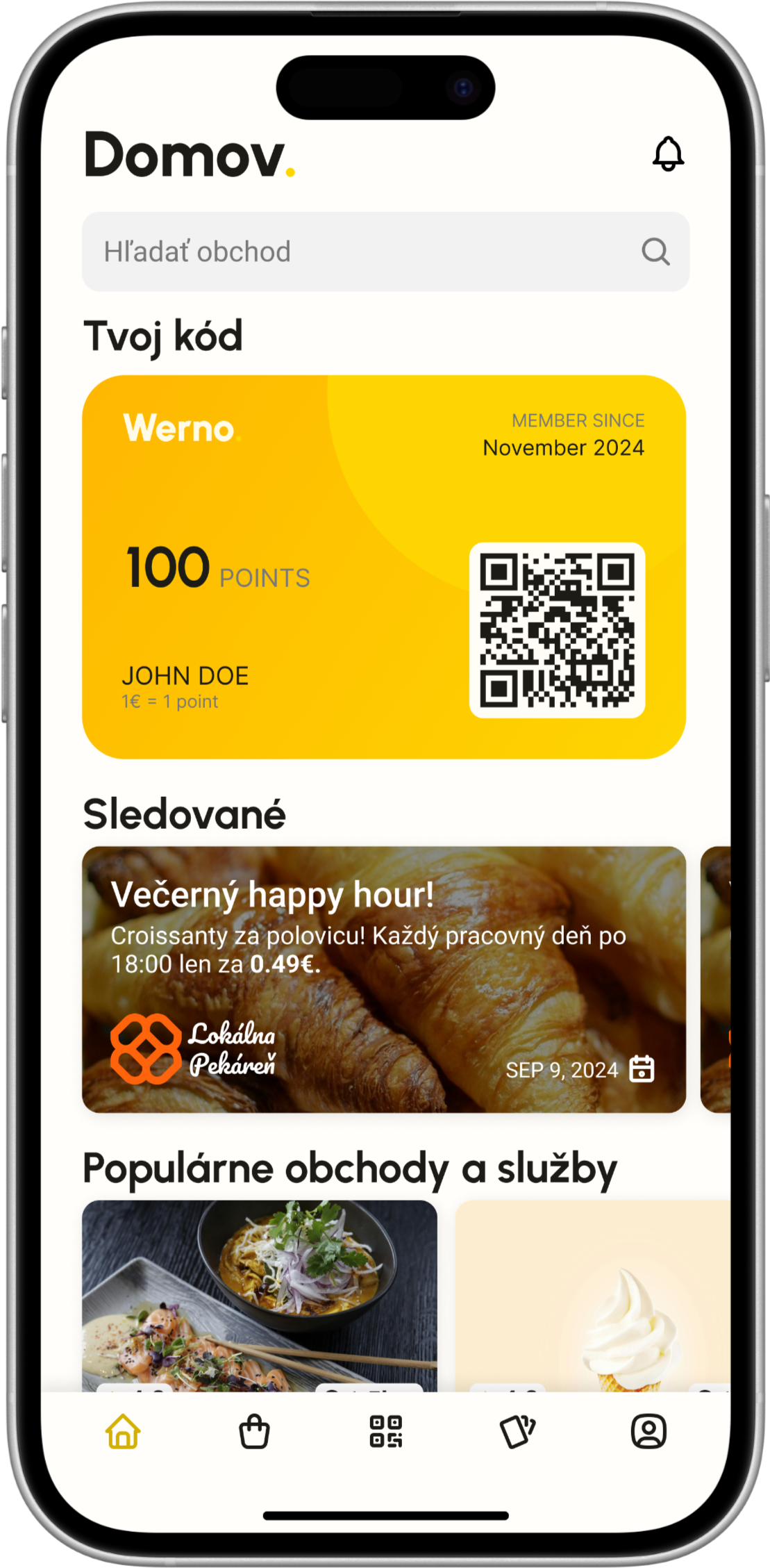 Mobile app interface
